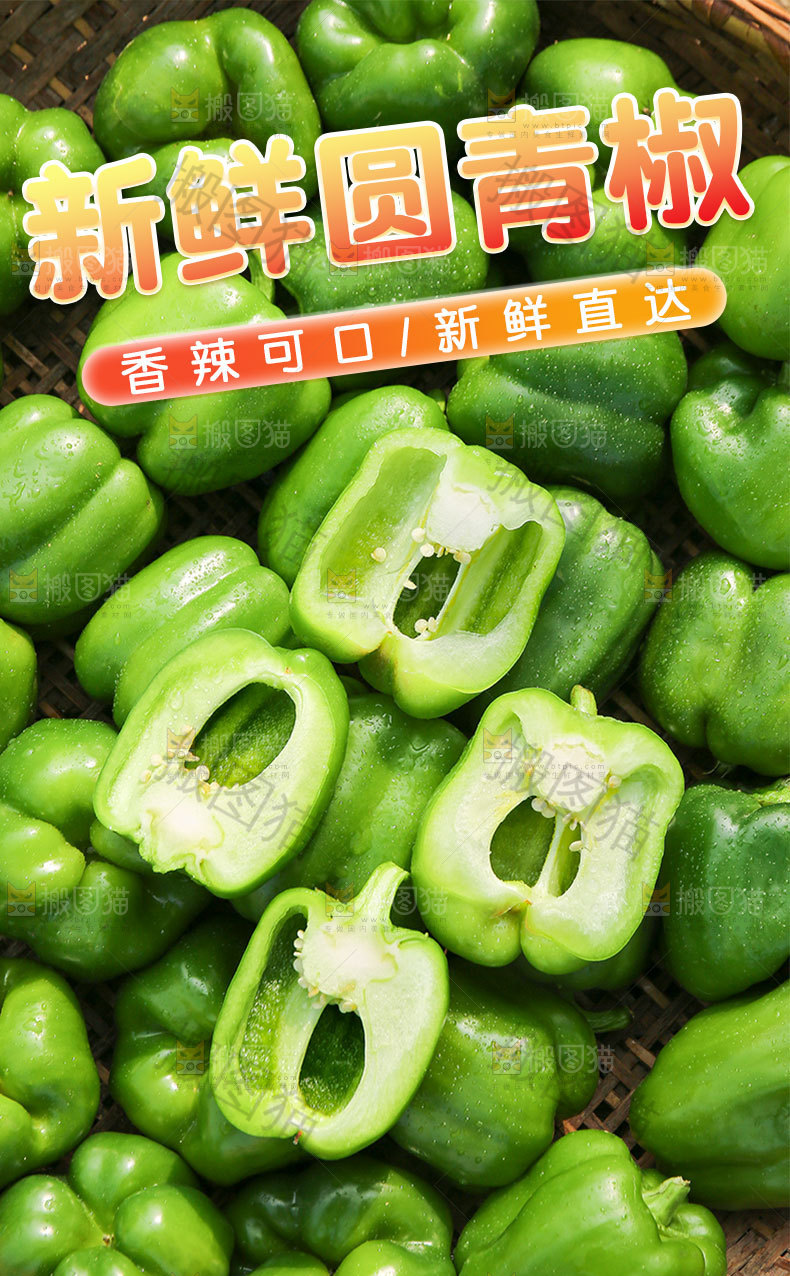 新鲜圆青椒详情页