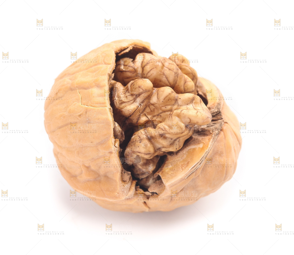 白底上放着一个核桃