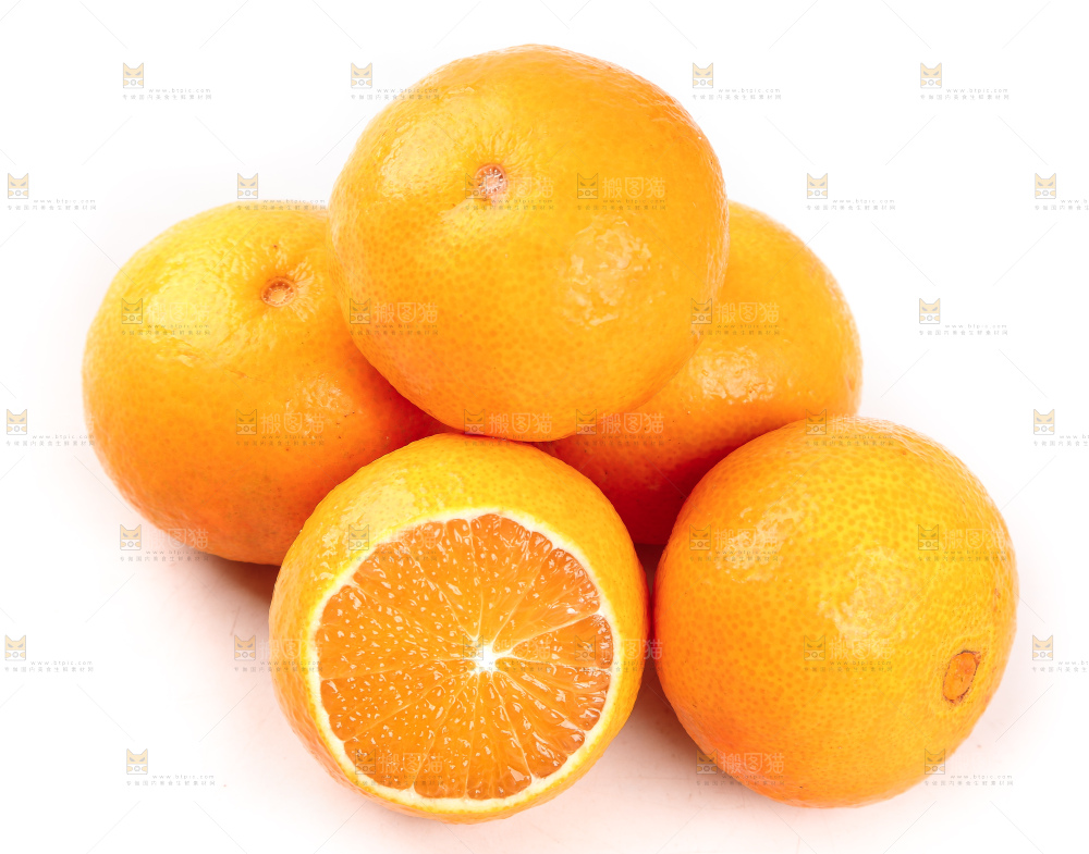 白底上放着一堆果冻橙