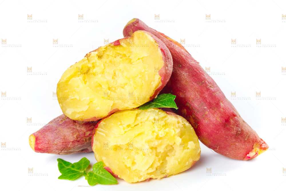 白底上的沙地板栗红薯