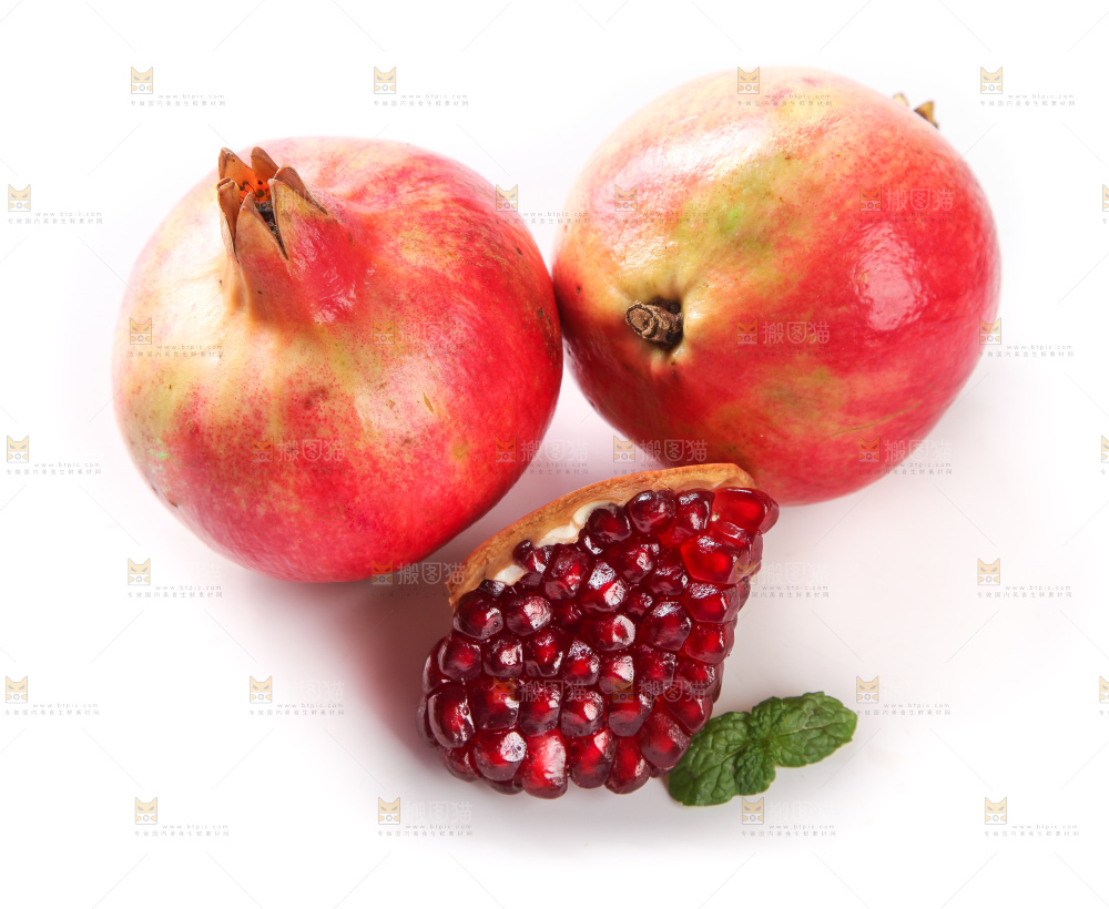白底上放着突尼斯软籽石榴