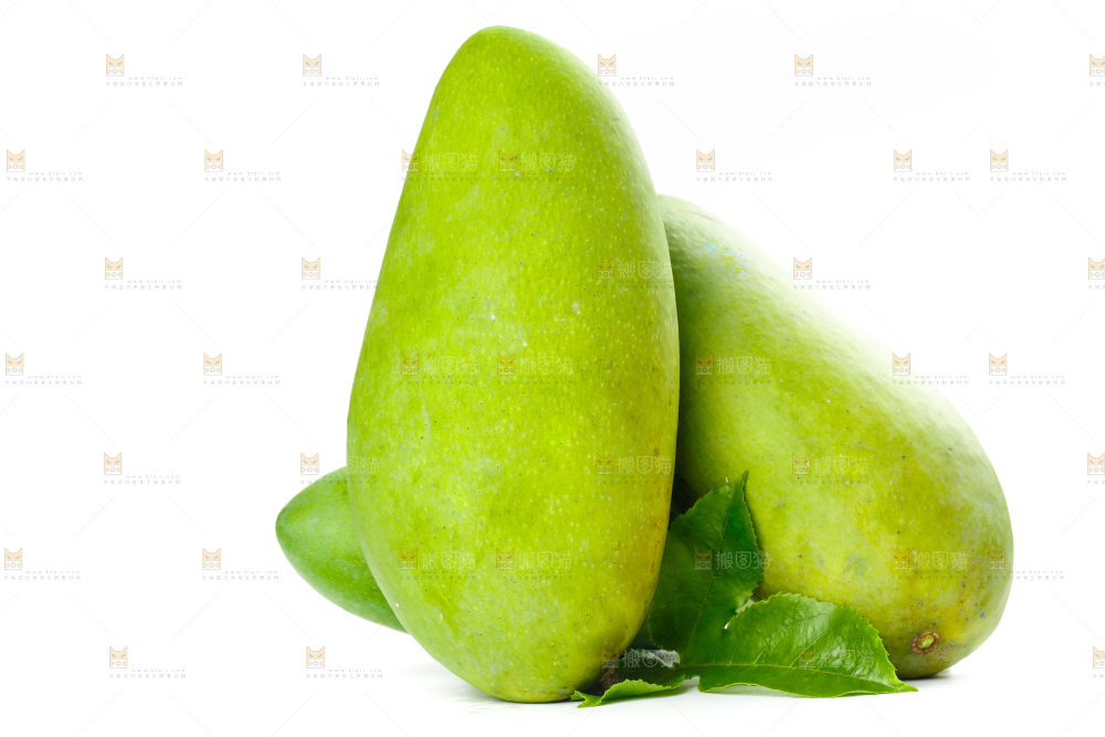 白底上的玉芒果