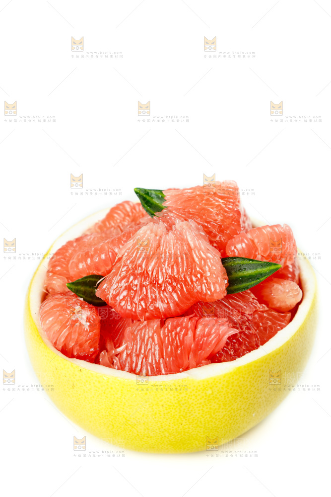 白底上的三红蜜柚