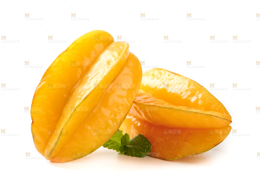 白底上放着杨桃