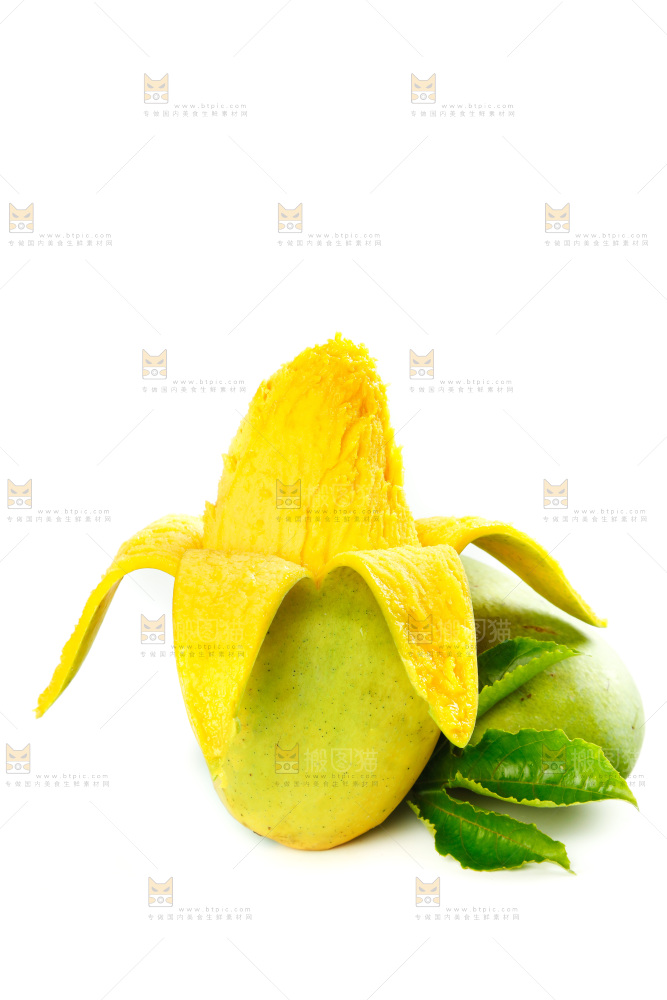 白底上的玉芒果