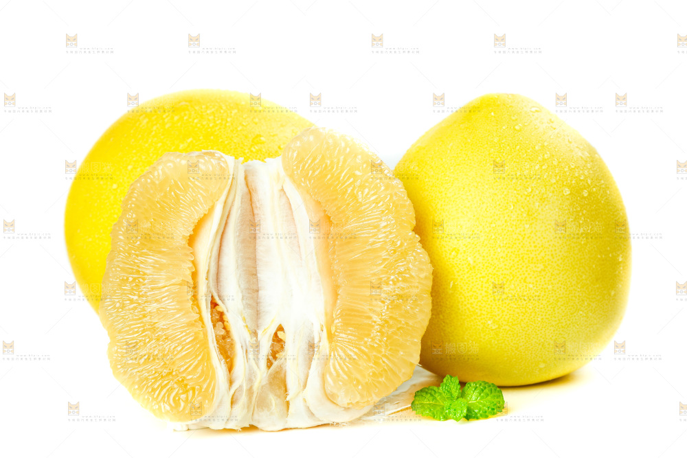 白底上的蜜柚