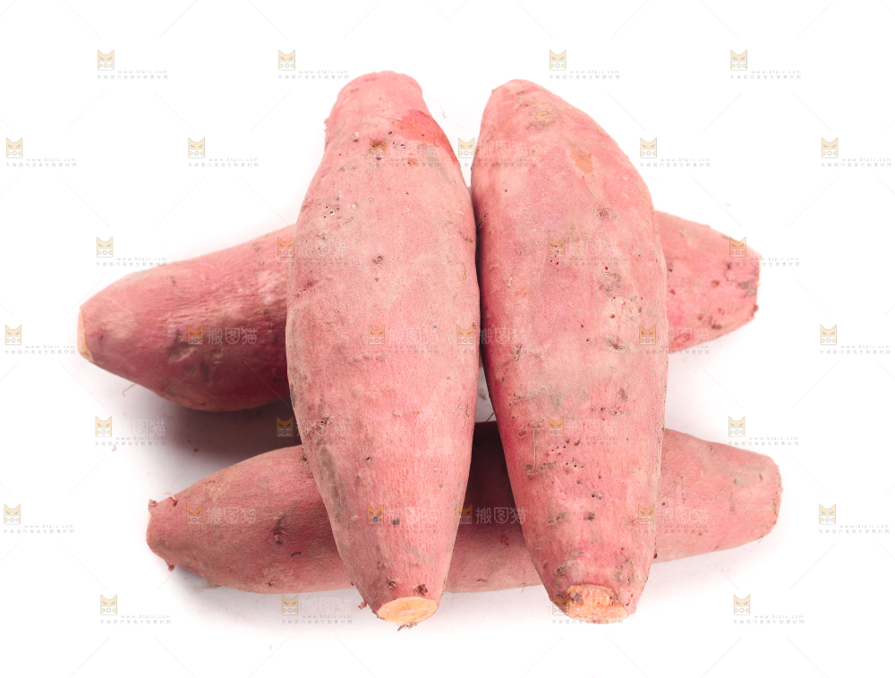 白底上摆放着蜜薯
