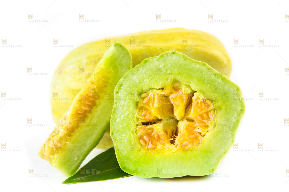 白底上摆放着丑香瓜