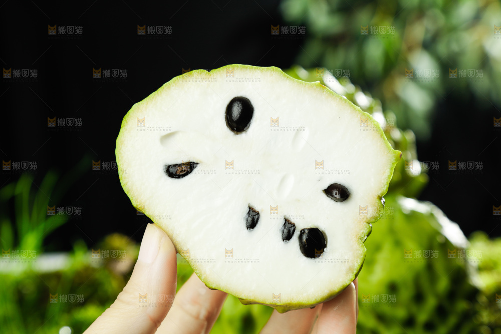 手里拿着释迦果
