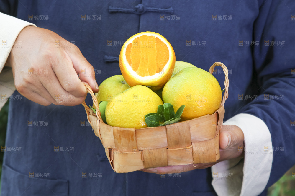 手拿一筐秭归夏橙