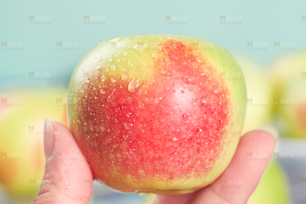 手拿红嘎啦苹果