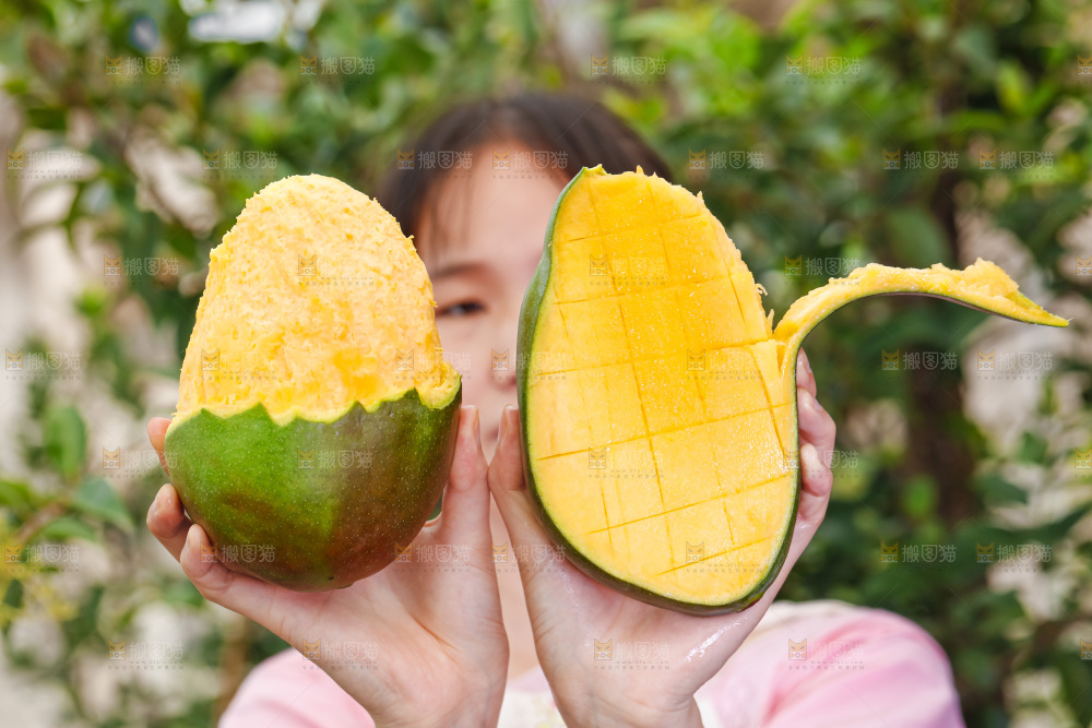 手拿着剥皮的攀枝花凯特芒