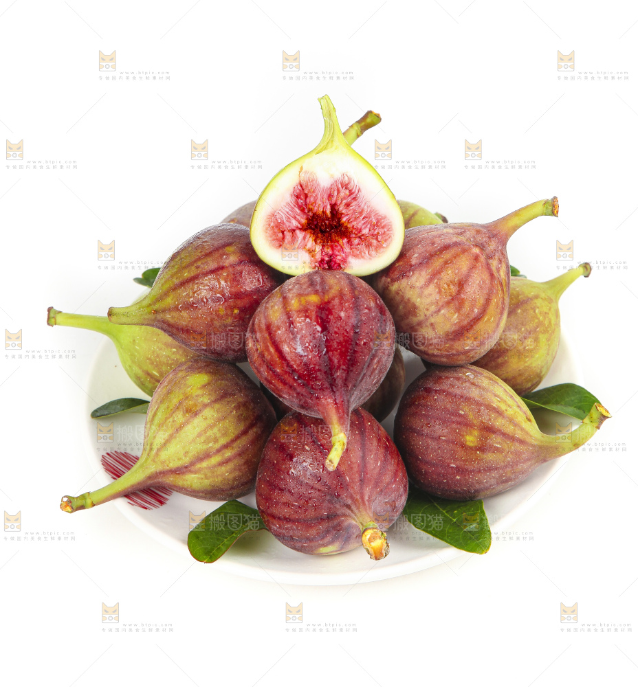 白底上放着一盘云南无花果