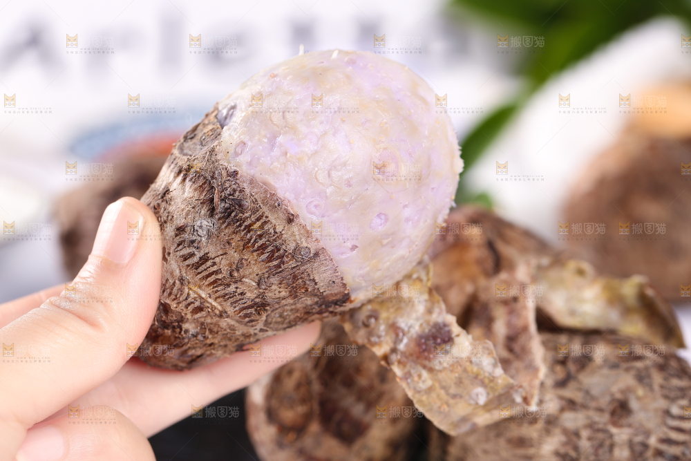 手拿剥皮的熟香芋