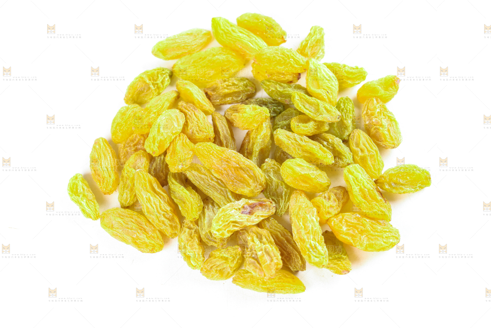 白底上的吐鲁番葡萄干