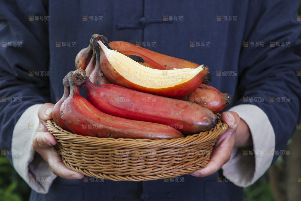手拿一篮红皮香焦