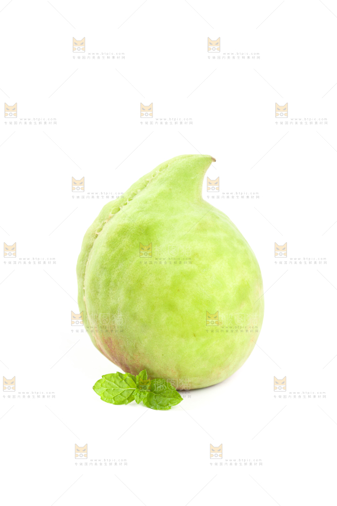 白底上的鹰嘴桃