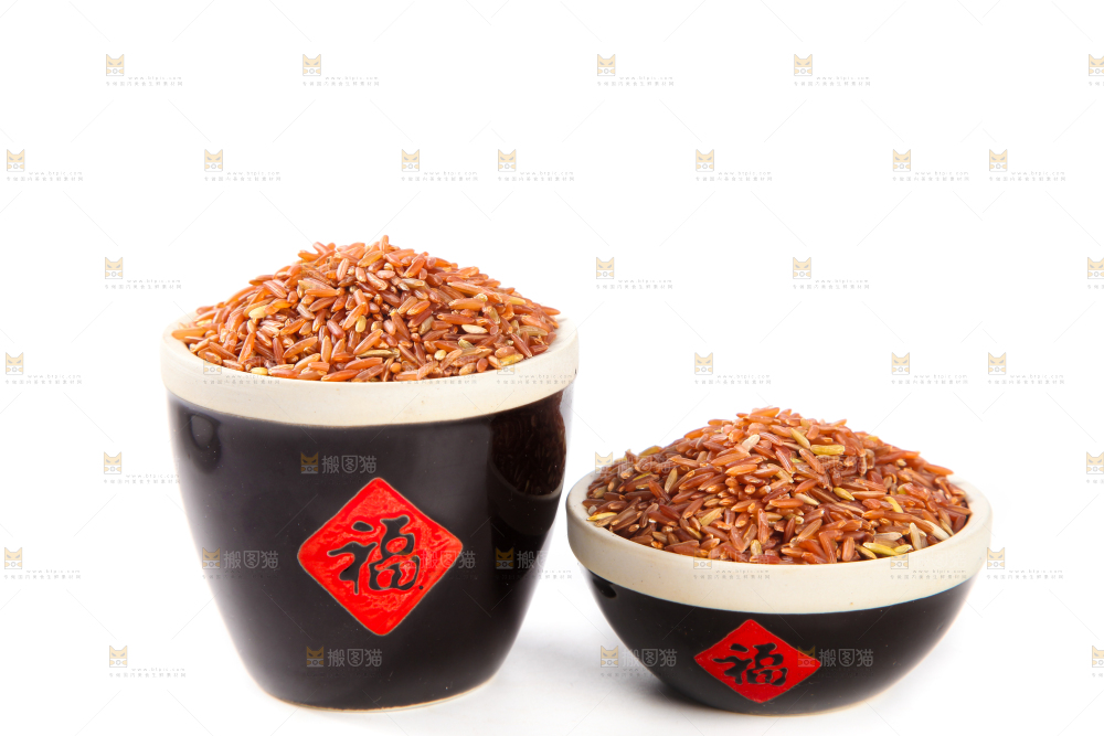 白底上的红香米