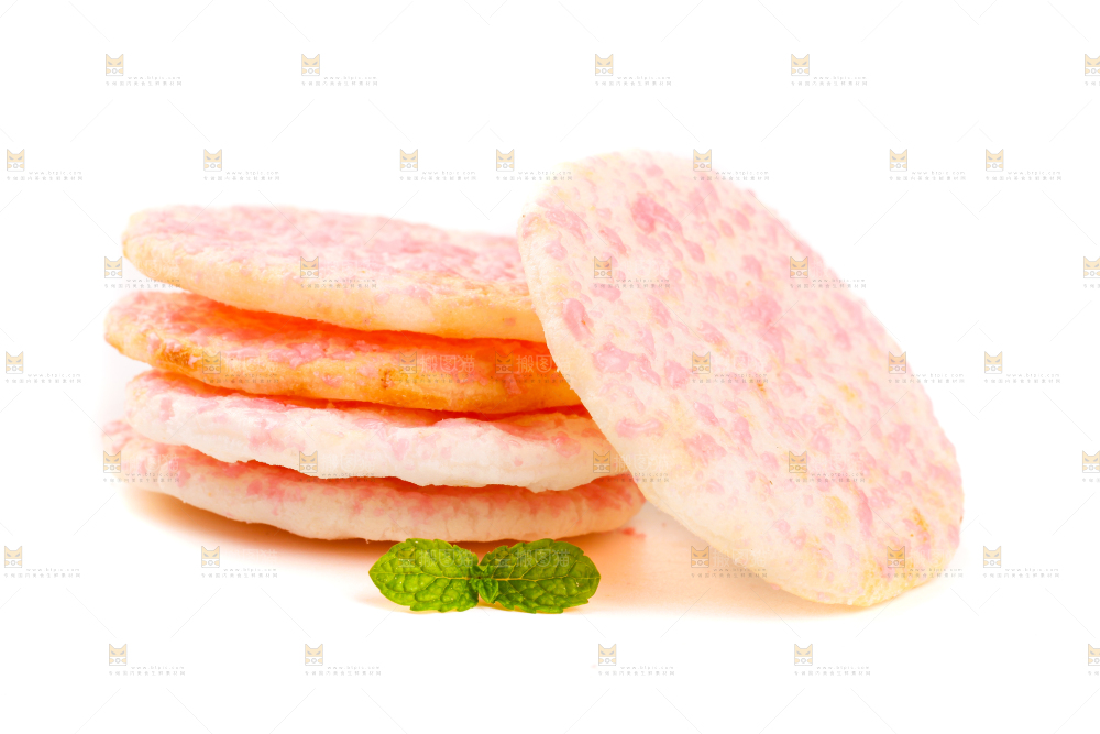 白底上放着雪饼