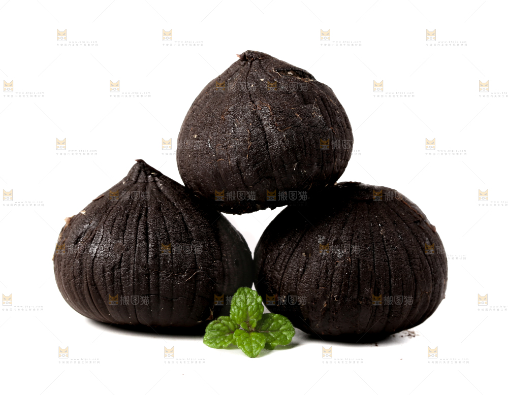 白底上的黑蒜头