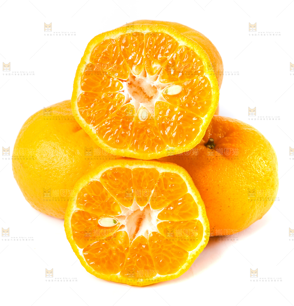 白底上放着芦柑