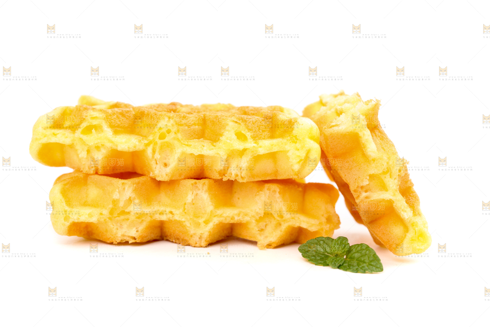 白底上的华夫饼干