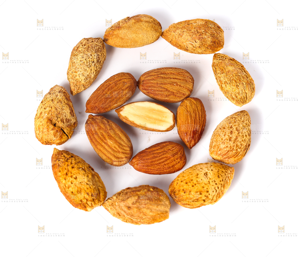 白底上的巴旦木