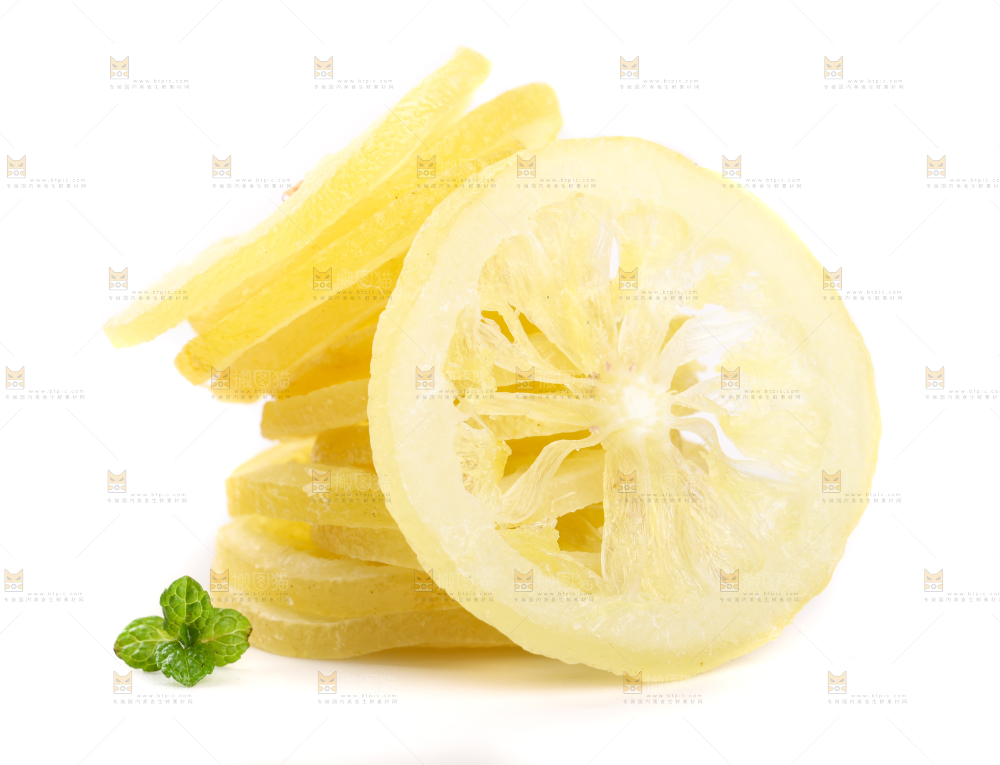 白底上的柠檬干