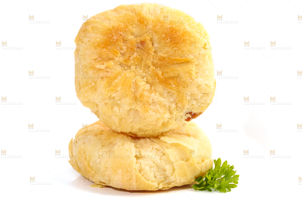白底上的月饼