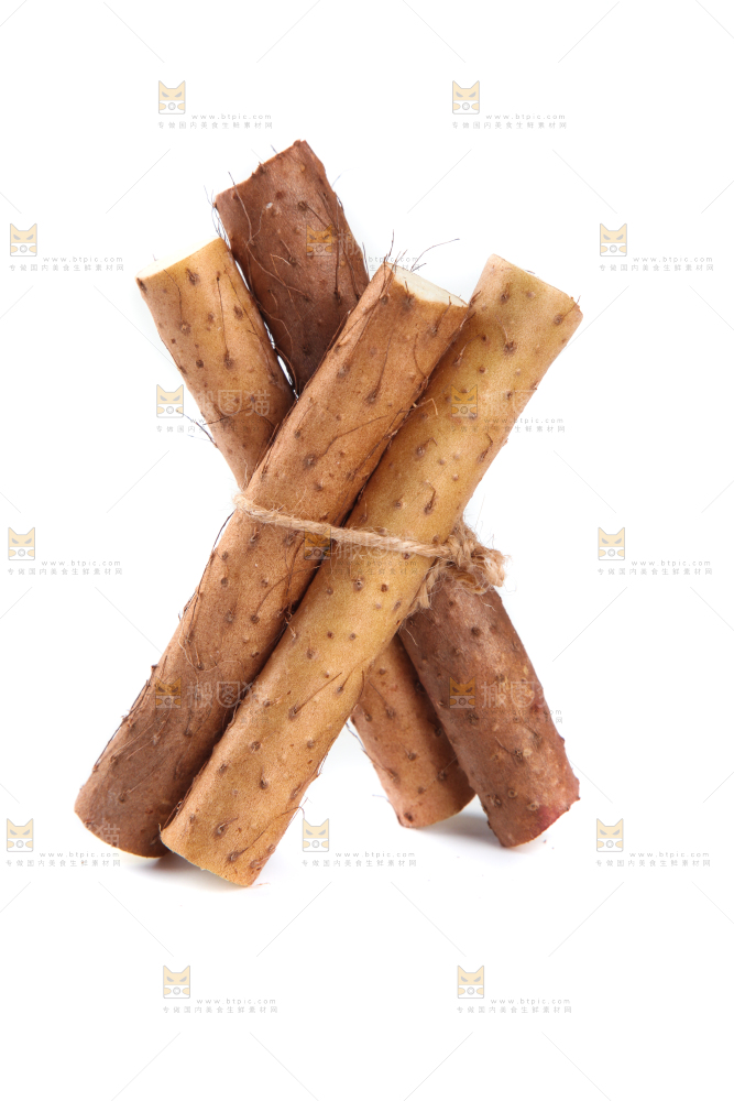 白底上放着淮山药