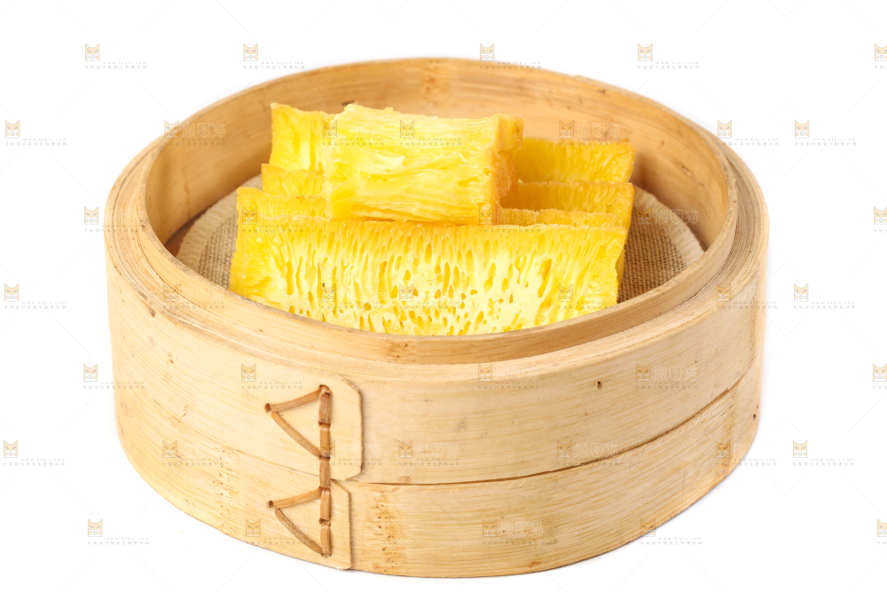 白底上放着椰汁黄金糕