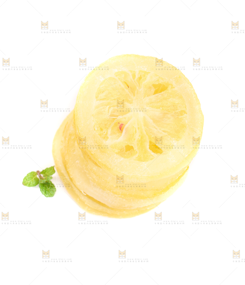 白底上的柠檬干