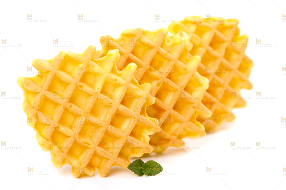 白底上的华夫饼