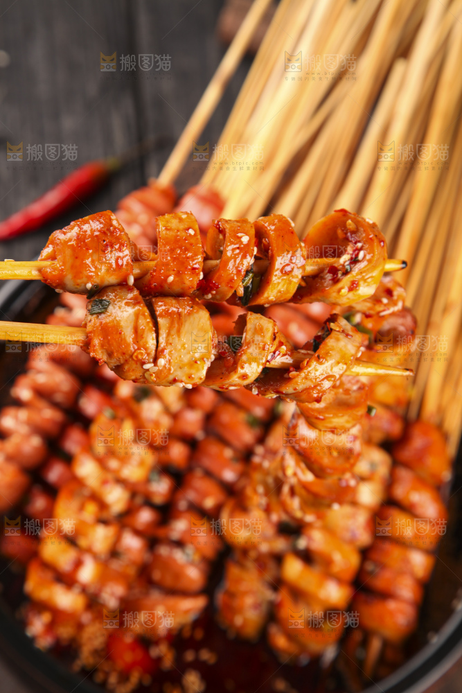 锅里的面筋串