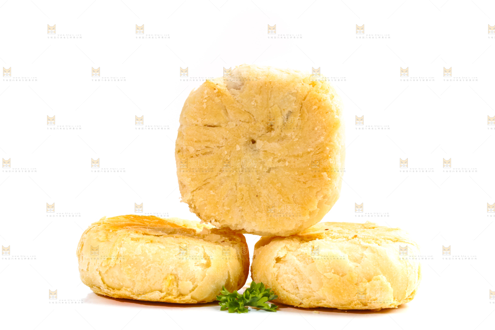 苏式月饼放在白底上