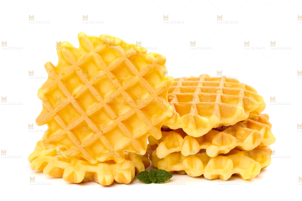 白底上的华夫饼干