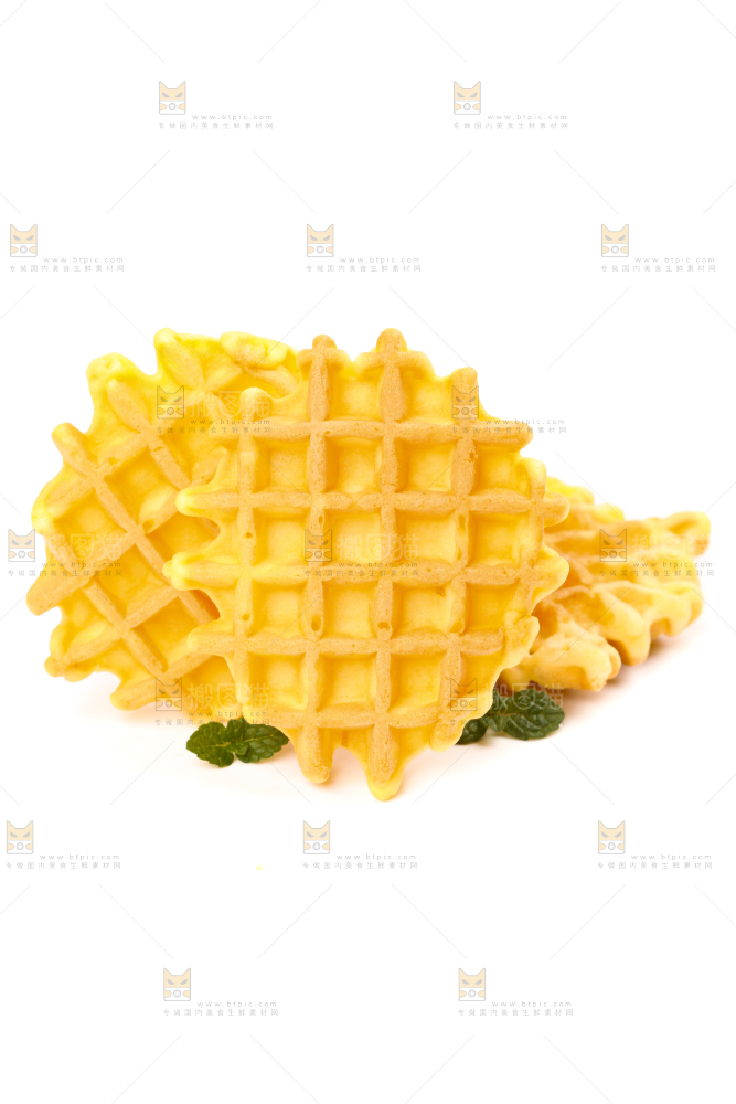 白底上的华夫饼