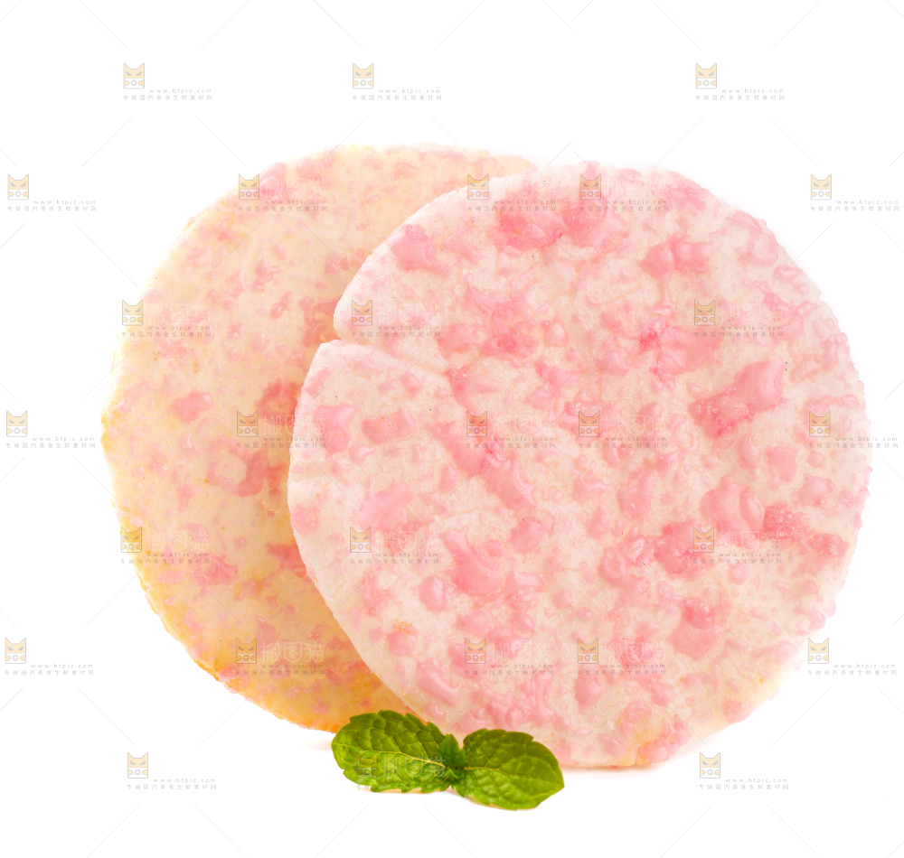 白底上放着雪饼