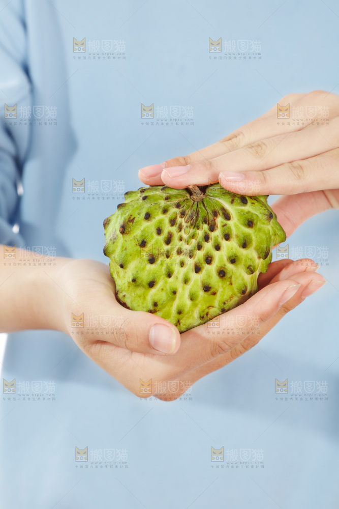 手里拿着释迦果