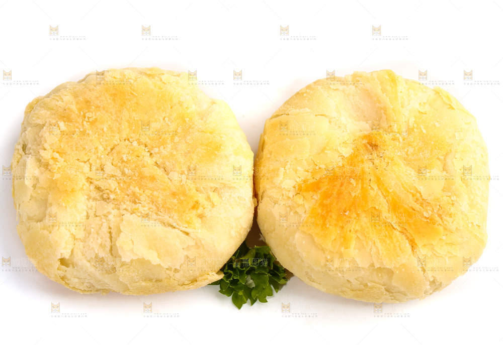 白底上的月饼