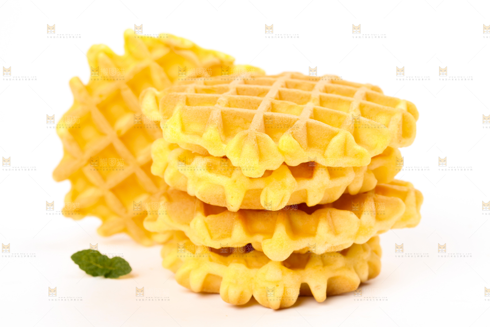 白底上的华夫饼干