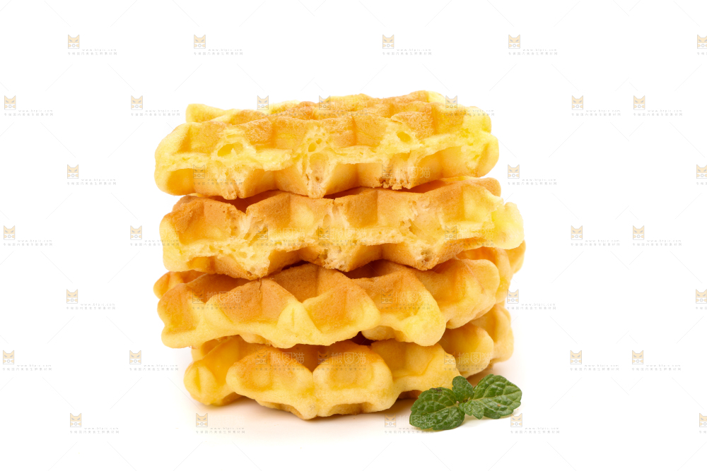 白底上的华夫饼干
