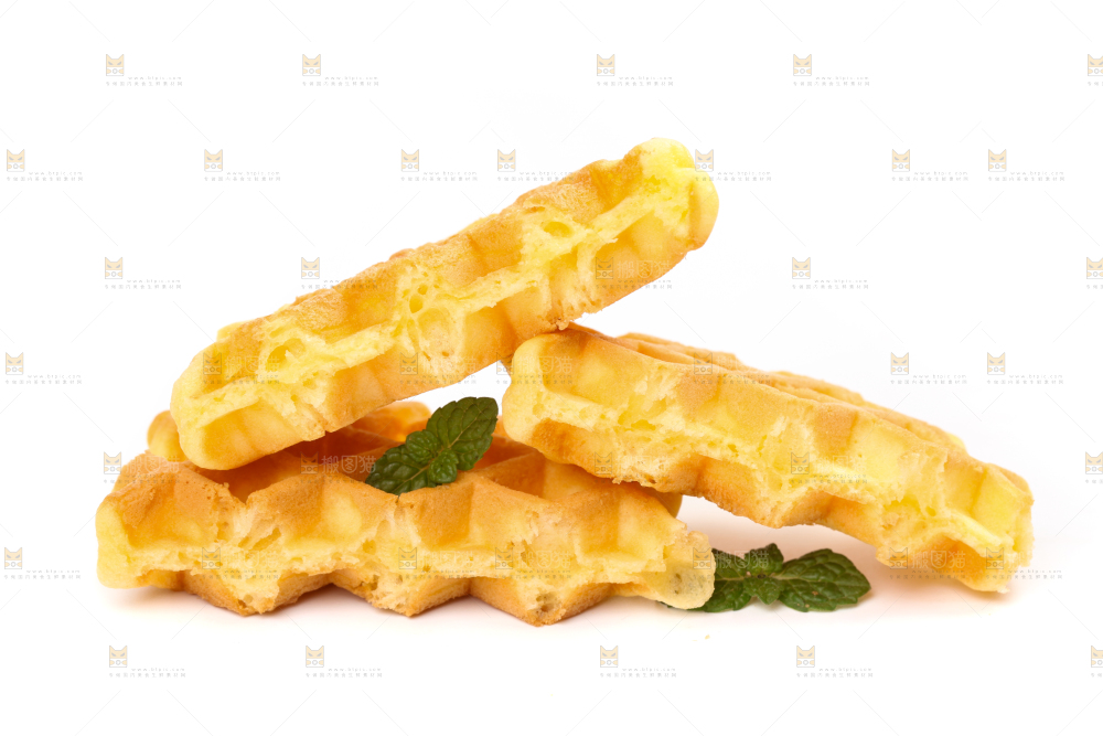 白底上的华夫饼干