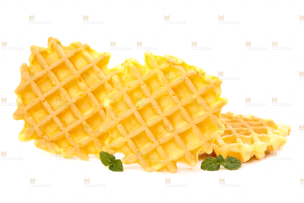 白底上的华夫饼