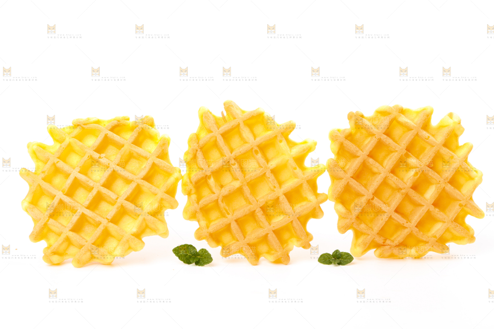 白底上的华夫饼