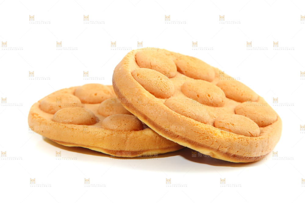 鸡蛋仔蛋糕放在白底上