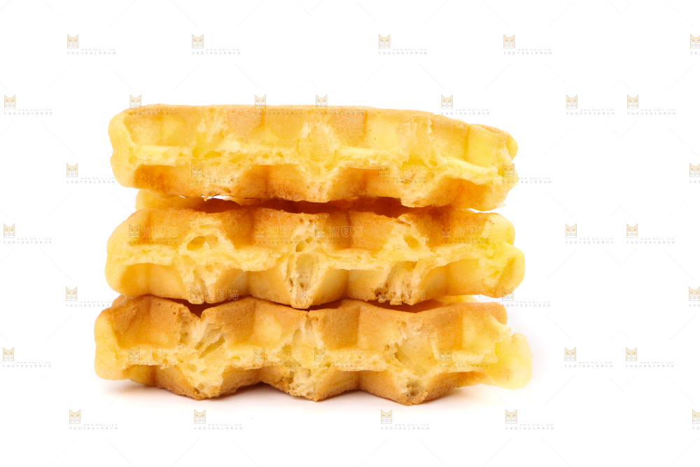 白底上的华夫饼干