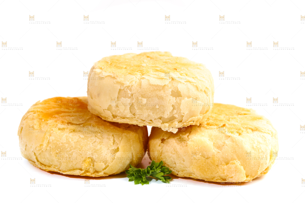 苏式月饼放在白底上