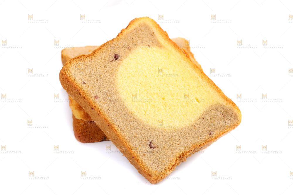 白底上的红豆双拼吐司