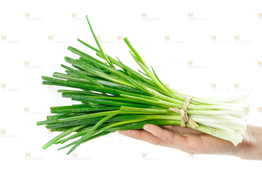 手里拿着小葱